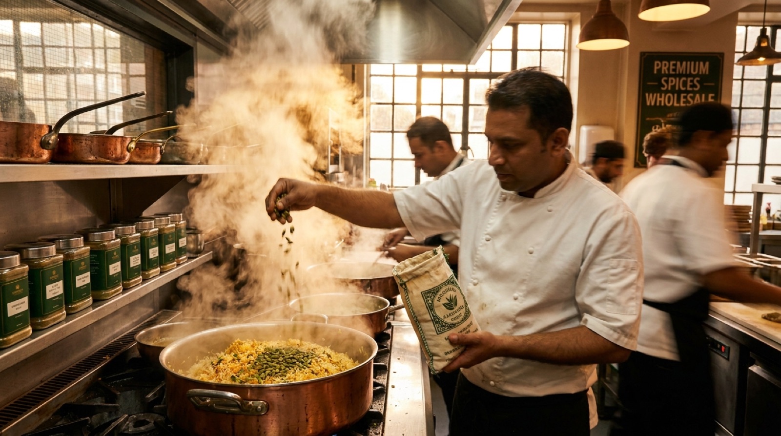 A UK chef cooking with estate spices